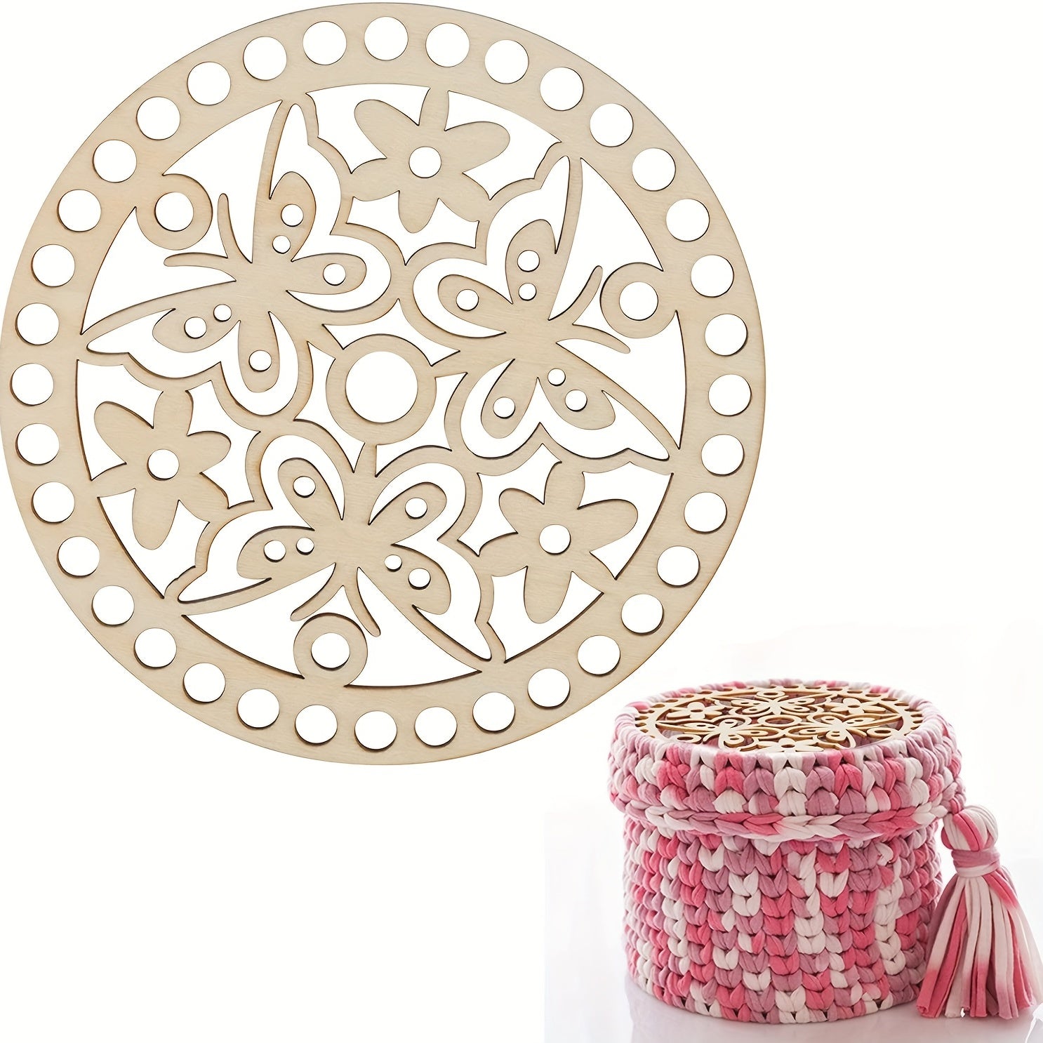 4pcs DIY Wooden Bag Base Portable Women's Bag Cover Crochet Tools