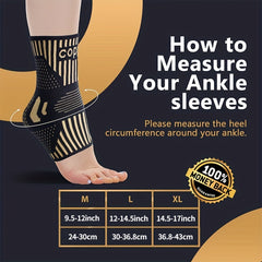Copper Ankle Brace Support, 1 Pair Compression Sleeve Socks