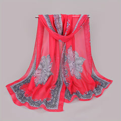 Paisley Print Chiffon Scarf Vintage Thin Shawl Boho Hijab Sunscreen Head Wrap