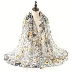 Tie Dye Block Voile Scarf Circle Print Shawl