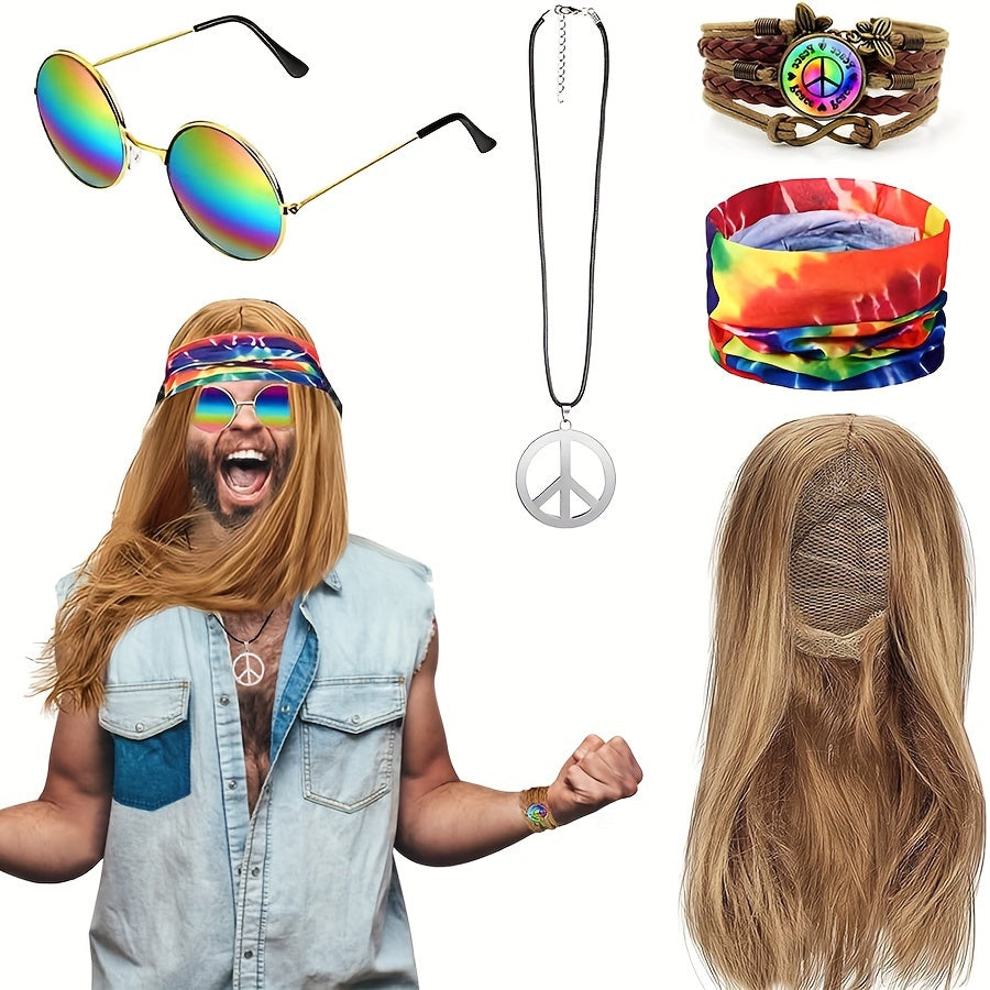 70s Hippie Clothing Set Role playing Party Costumes Halloween Party Decors