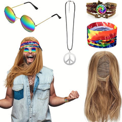 70s Hippie Clothing Set Role playing Party Costumes Halloween Party Decors