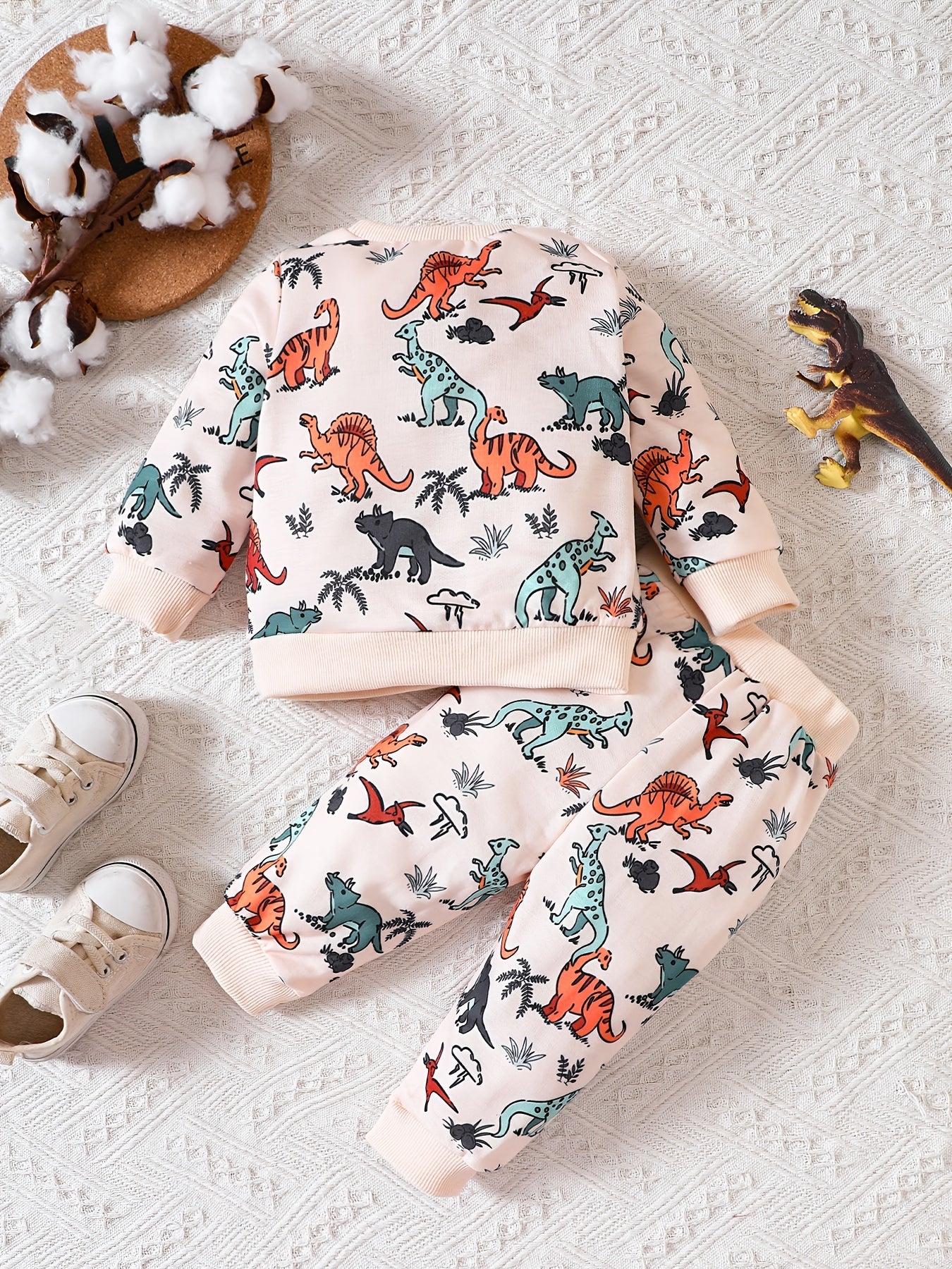 Baby Boy Dinosaur Full Print Sweatshirt Trousers Set