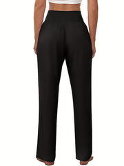 3 Pack Plus Size Sports Pants Set Women's Plus Solid Wide Waistband