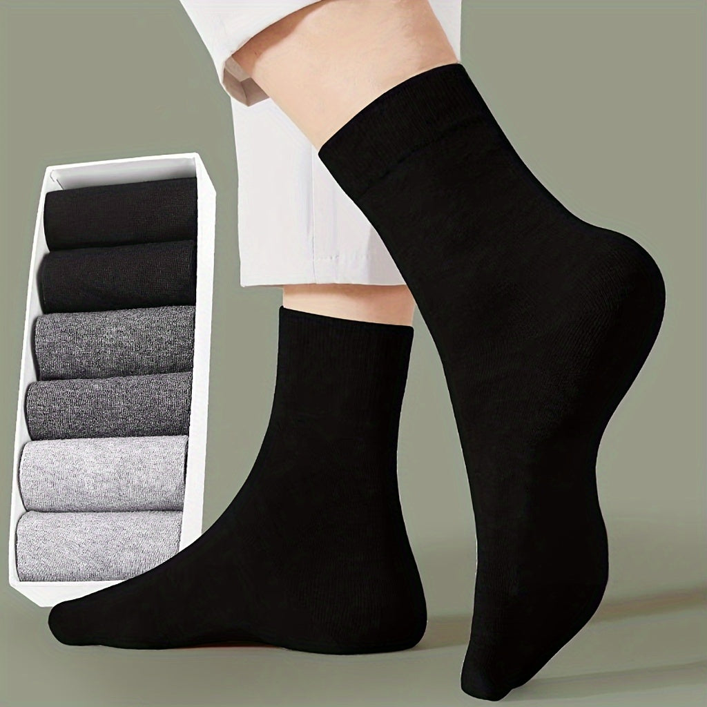 5Pairs Men's Cotton Anti Odor Crew Socks