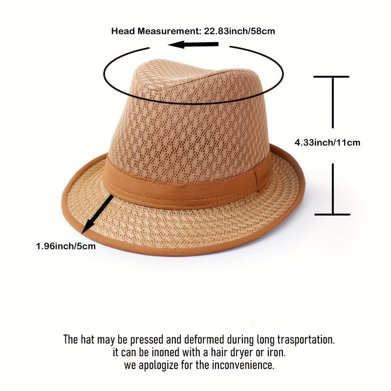 Stay & Stylish Summer Cowboy Fedora Hat Breathable & Jazz y