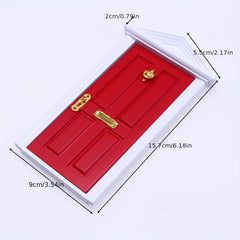 Mini Wooden Elf Door Model Dollhouse DIY Accessory Halloween Christmas