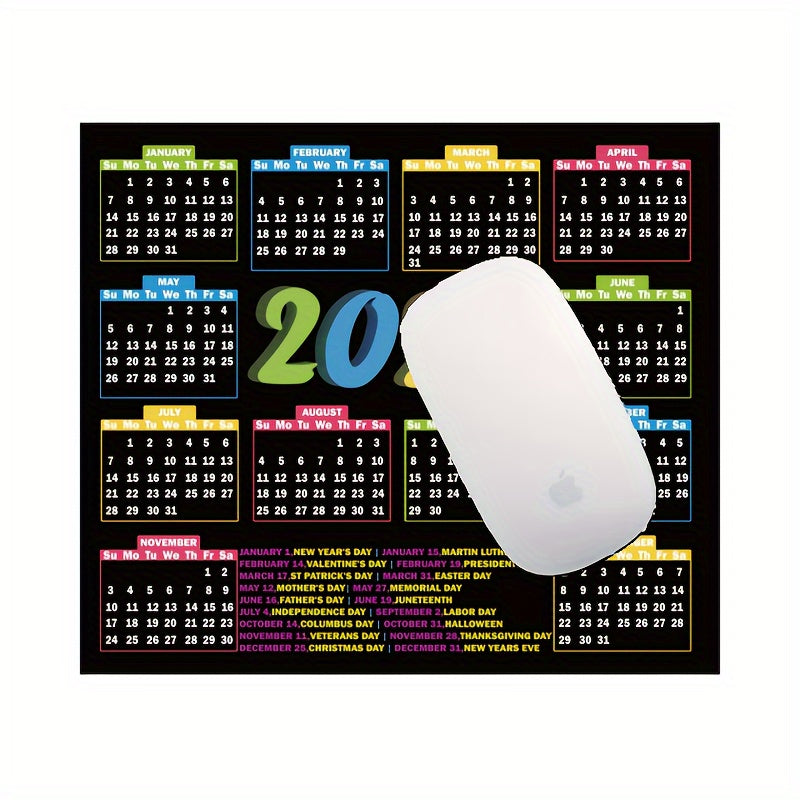 2pcs Calendar Mouse Pad for Women and Girls, Non-Slip Rubber Mouse Pad