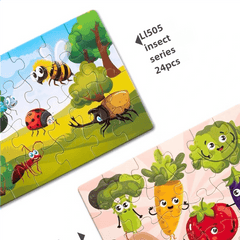 12 Boxes Cartoon Jigsaw Puzzle Insect Farm Animal Primary 24pcs