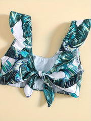 2pcs Toddler Girls Flower Bikini Set Beachwear