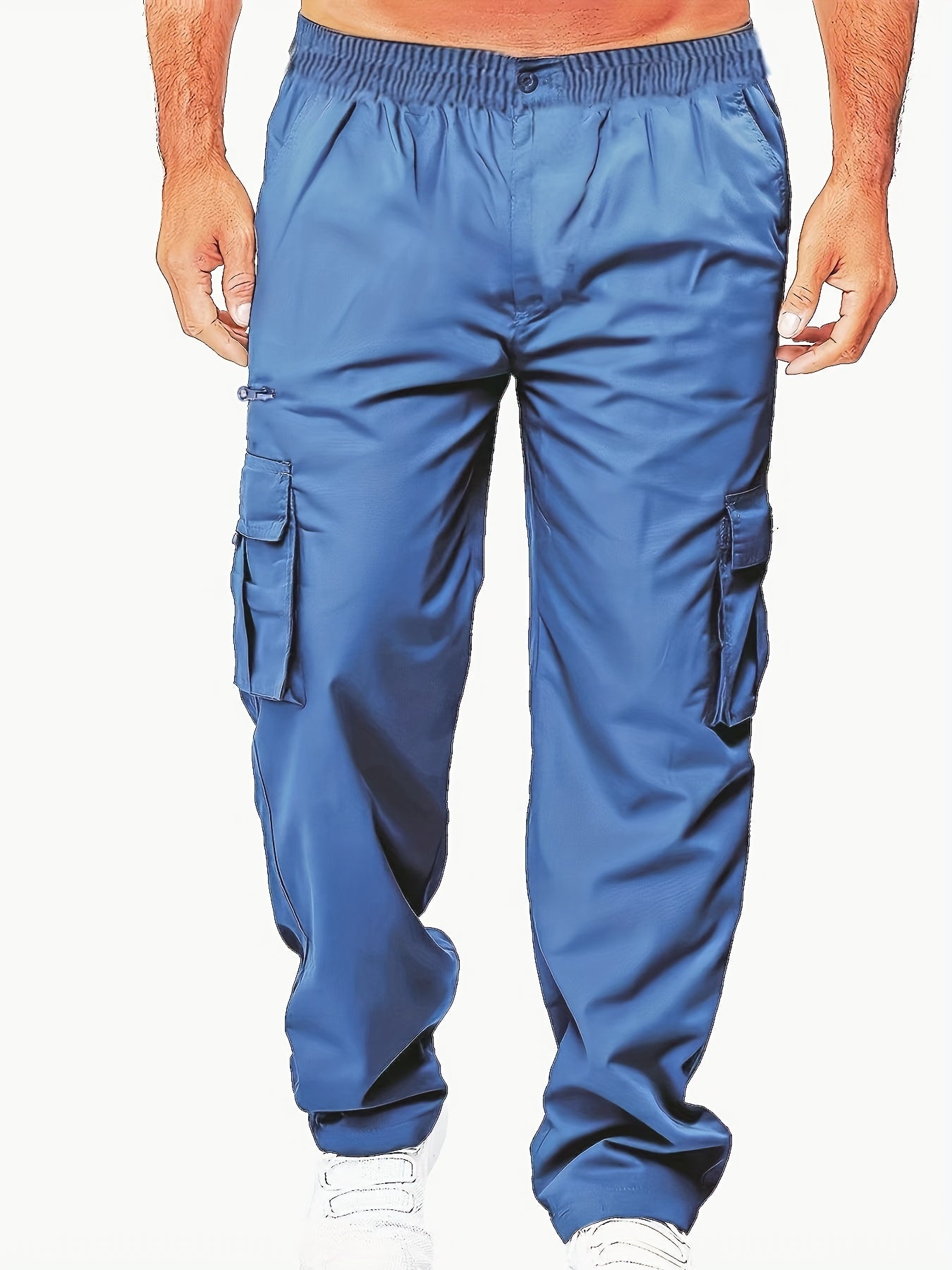 Men's Cargo Pants Thin Casual Loose Fit Stretch Jogging Pants