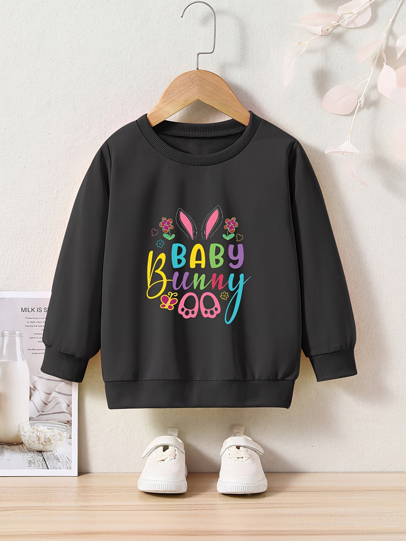 OERYUI Toddler Girls BABY BUNNY Graphic Long Sleeve Sweatshirt Halloween Gift