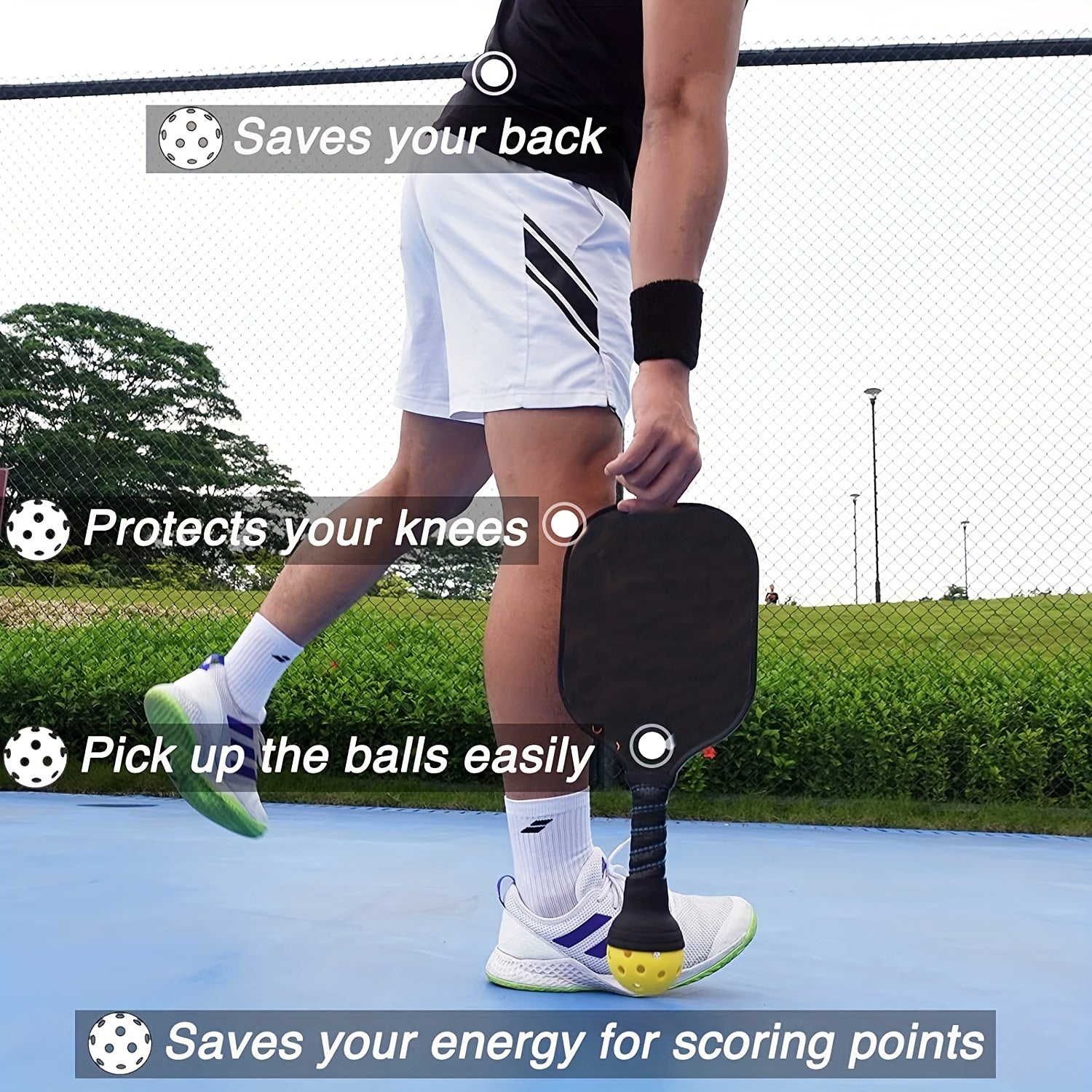 2pcs Silicone Pickleball Retriever Easily Retrieve Balls