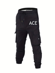 ACE Cotton Cargo Pants Men's Casual Drawstring Joggers
