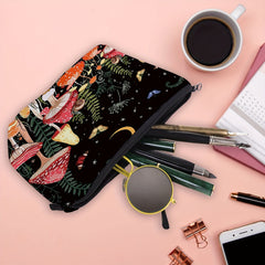 Small Mushroom Print Makeup Bag Waterproof Clutch Handbag