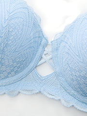 Lace Push Up Bra Comfy & Breathable Cut Out Intimates Bra Women's Lingerie