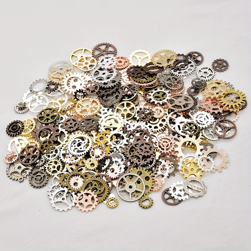 50g Steampunk Multicolor Mixed Mechanical Alloy Gear Pendant for DIY Jewelry