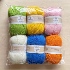6 Solid Acrylic Yarn 4 ply Strands for Knitting & Crocheting Blanket Sweater Hat