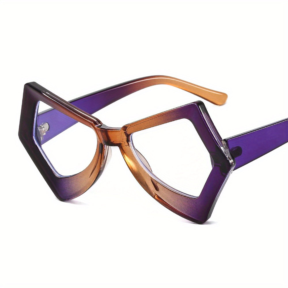 Y2K Polygon Cat Eye Eyeglass Frame Light Blocking Glasses