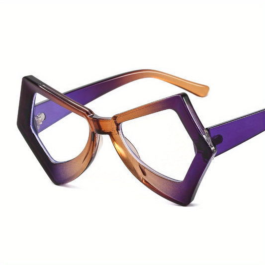 Y2K Polygon Cat Eye Eyeglass Frame Light Blocking Glasses