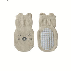 5 Pairs Toddler Non-slip Floor Socks Boys Girls Animal Cartoon