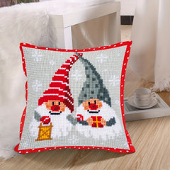Christmas Pillow Case Embroidery Stamped DIY Cross Stitch Kit