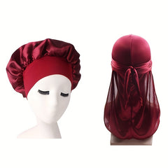 Couple Style Satin Hat Durag Bandana Turban Sleeping Cap