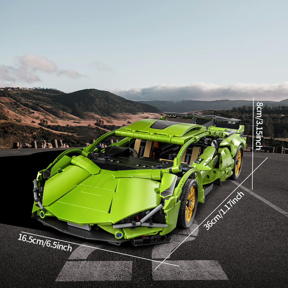 1 10 Scale Green Sports Car Building Blocks