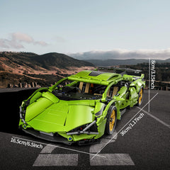 1 10 Scale Green Sports Car Building Blocks