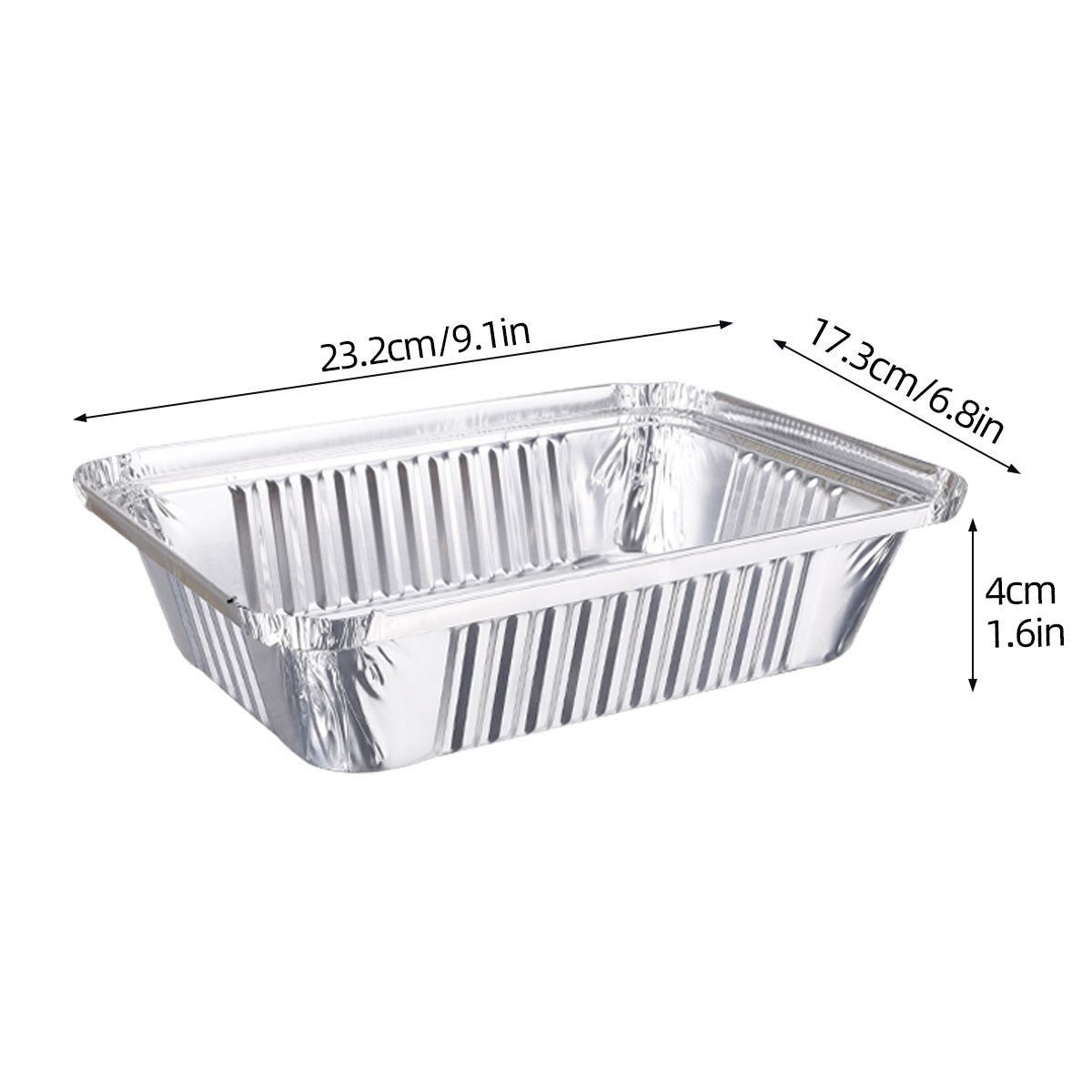 20pcs 23 X 9 Aluminum Pan With Lid Durable Disposable Foil Pans