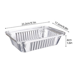 20pcs 23 X 9 Aluminum Pan With Lid Durable Disposable Foil Pans