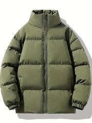 Men's Lightweight Puffer Jacket Stand Collar Winter Warm Outerwear