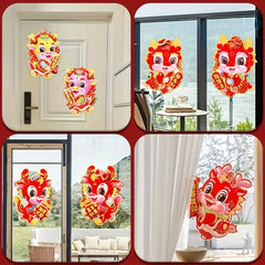 2pcs Year Of The Dragon 3D Zodiac Door Stickers