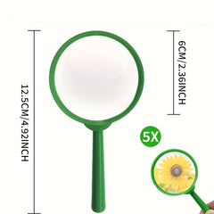 4pcs Portable Magnifying Glasses for Science Class Outdoor Activities