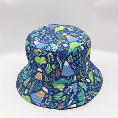 Dinosaur Print Bucket Hat Reversible Fisherman Cap