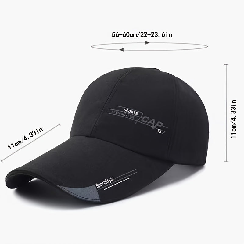 Outdoor Baseball Hat Extended Eaves Canvas Letter Hat