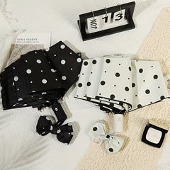 Polka Dot Umbrella Woman Folding Small Fresh Automatic Sun Umbrella
