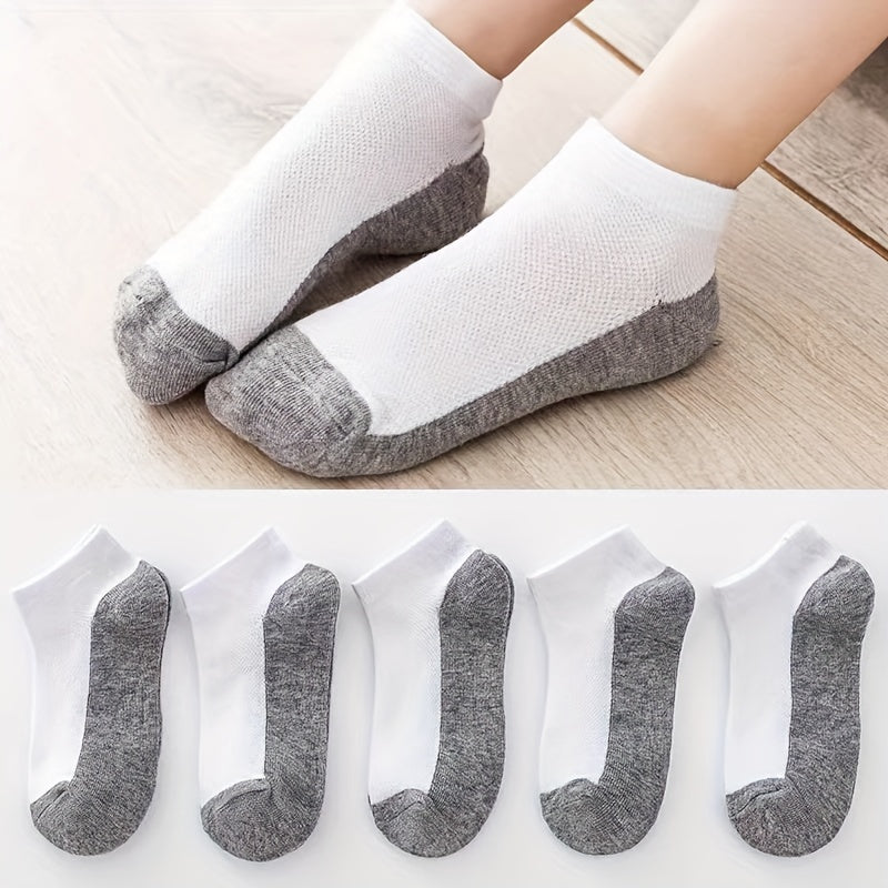 10 Pairs Kids Cotton Ankle Socks for Spring/Autumn Boys Girls 3-15 Years