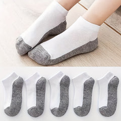 10 Pairs Kids Cotton Ankle Socks for Spring/Autumn Boys Girls 3-15 Years