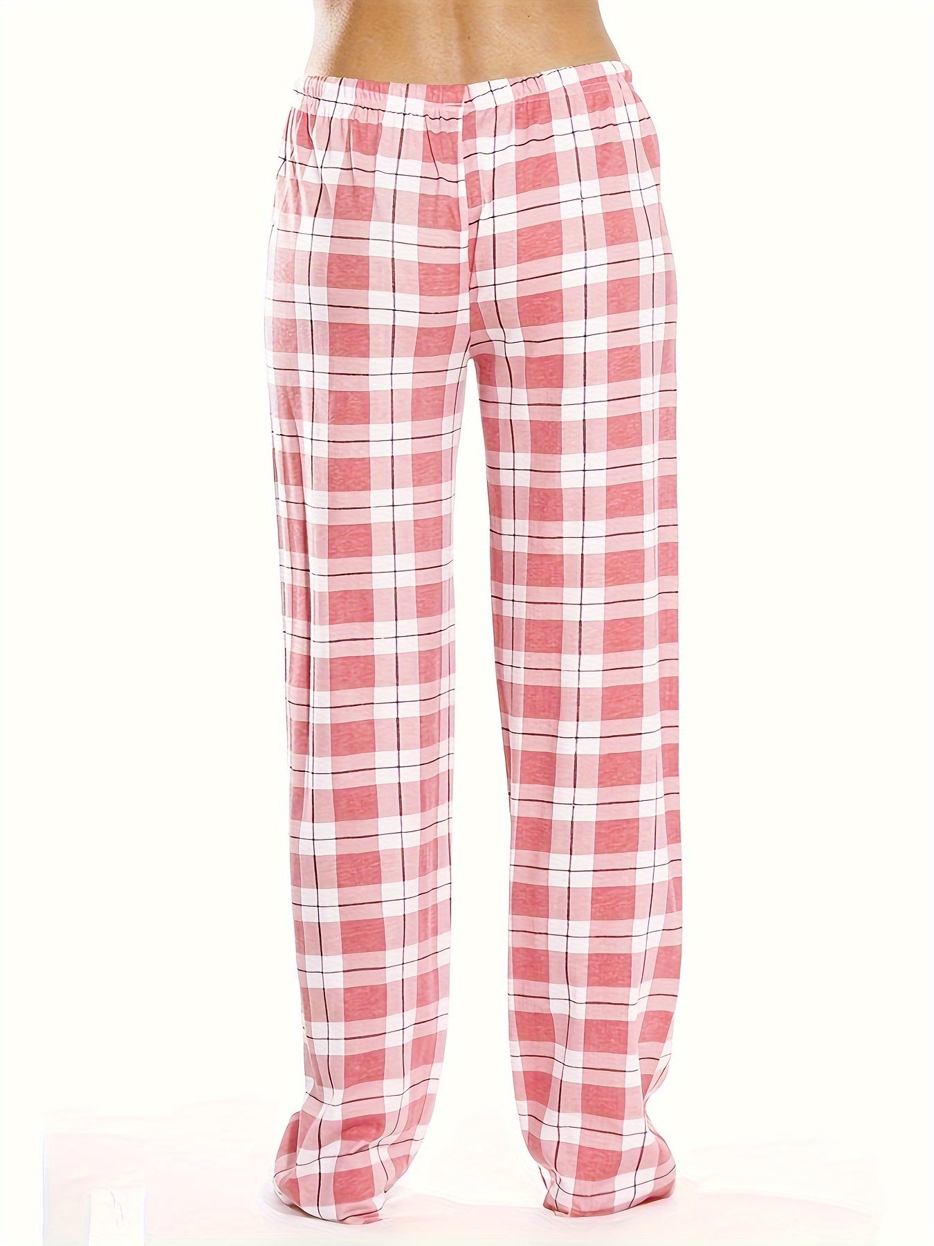 Plaid Drawstring Sleep Bottoms Cozy Home Pants