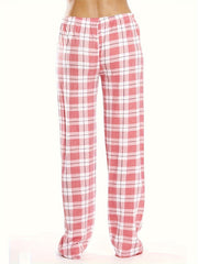 Plaid Drawstring Sleep Bottoms Cozy Home Pants