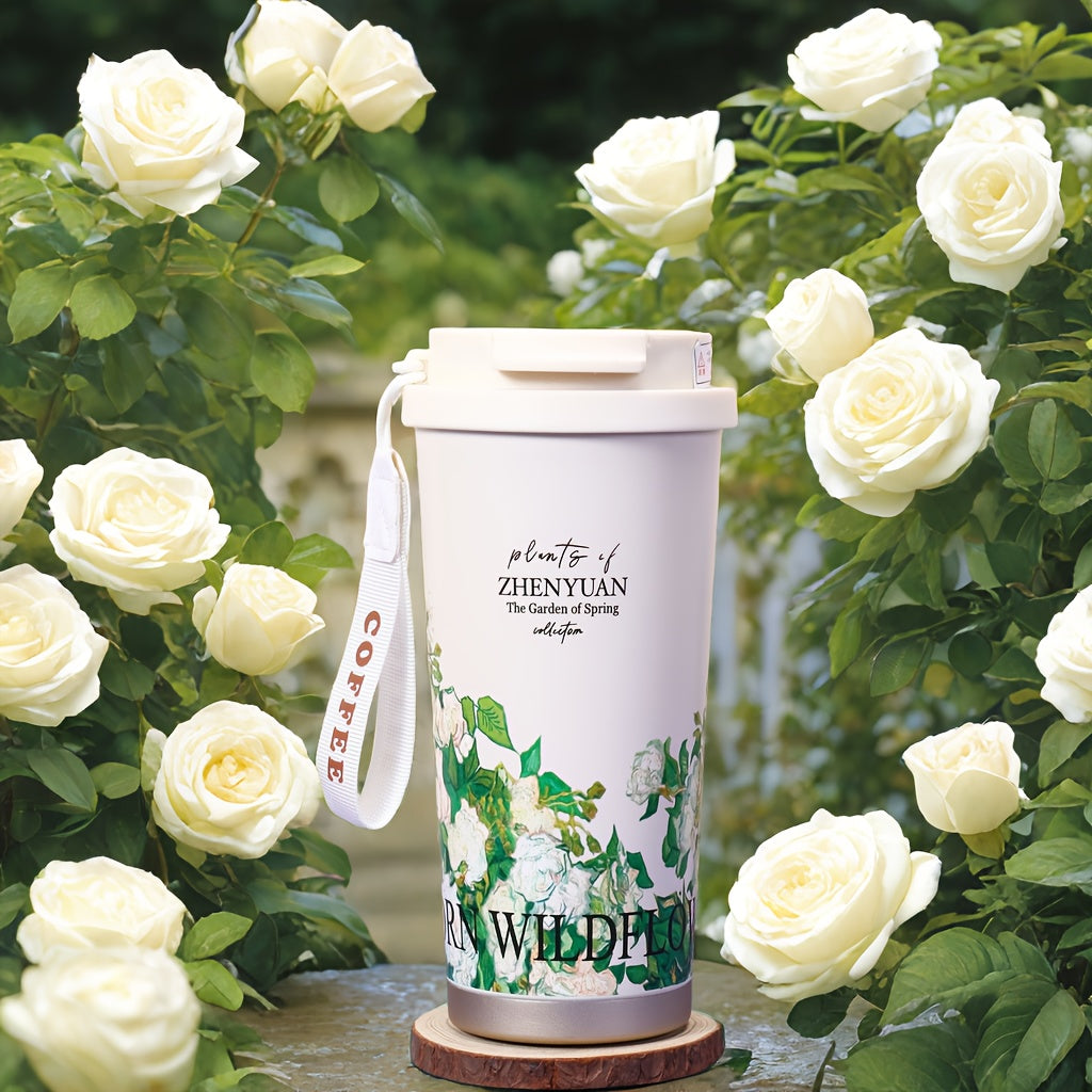 Floral Stainless Steel Insulated Travel Mug 16.9oz