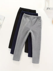 3pcs Girls Slim Fit Basic Leggings Pants Elastic Waist Tights Pants Kids Clothes