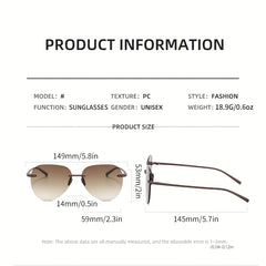 Ombre Rimless Sunglasses UV400 Sun Shades
