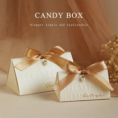 10pcs Champagne Triangle Candy Boxes for Parties