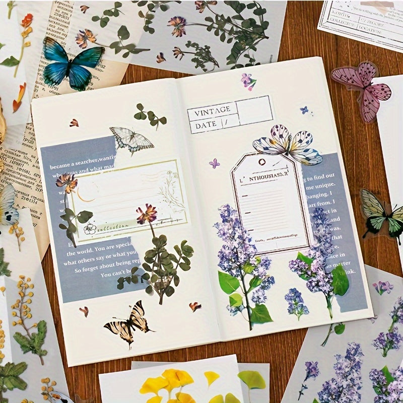 Pressed Flower Themed Stickers Dried Floral Resin Stickers Decals