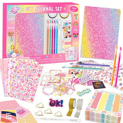 Plated DIY Diary Kit w/ 60 Page Notebook, Pens, Paper, Stickers, Tape