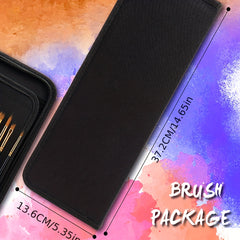 Folding Brush Holder Zipper Bag Organizer Holds 15 Brushes