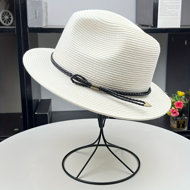 Casual Sunshade Straw Hat Spring Summer Travel Vacation 54