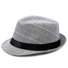 Men's Classic Plaid Hat with UV Protection for Outdoors